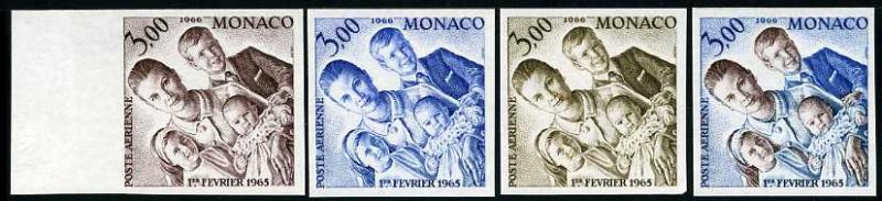 Monaco_1965_Yvert_PA85-Scott_C67_different_colors