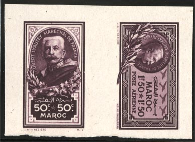 Morocco_1935_Yvert_150_+_PA40-Scott_+_C_dark-violet_helio