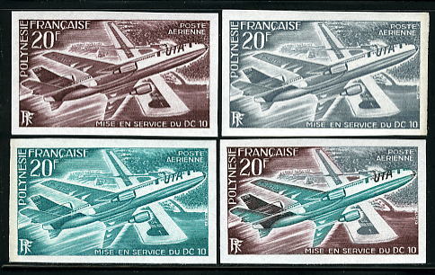 Polinesia_1973_Yvert_PA74-Scott_C97_different_colors