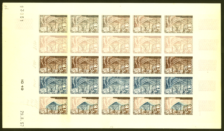FSAT_1957_Yvert_10-Scott_10_full_sheet_a