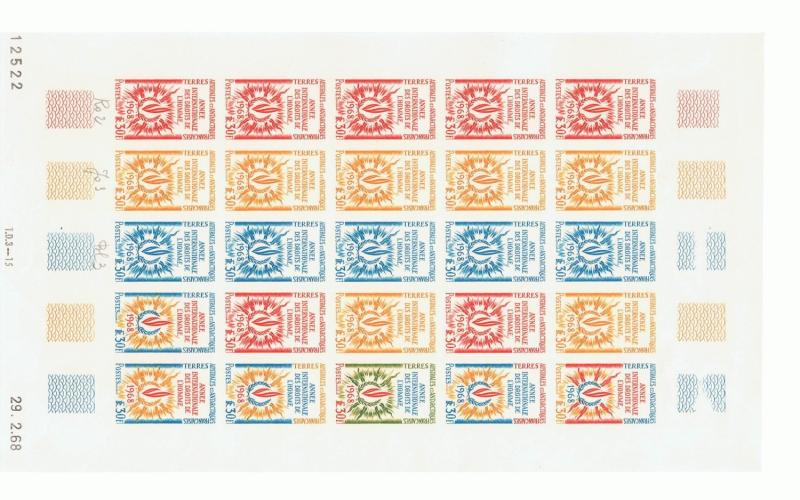 FSAT_1968_Yvert_27-Scott_32_full_sheet