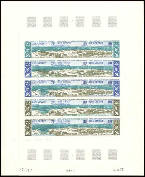 FSAT_1973_Yvert_PA36A-Scott_C33-35_full_sheet