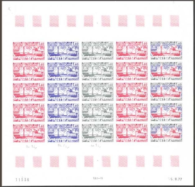 FSAT_1977_Yvert_67-Scott_75_full_sheet
