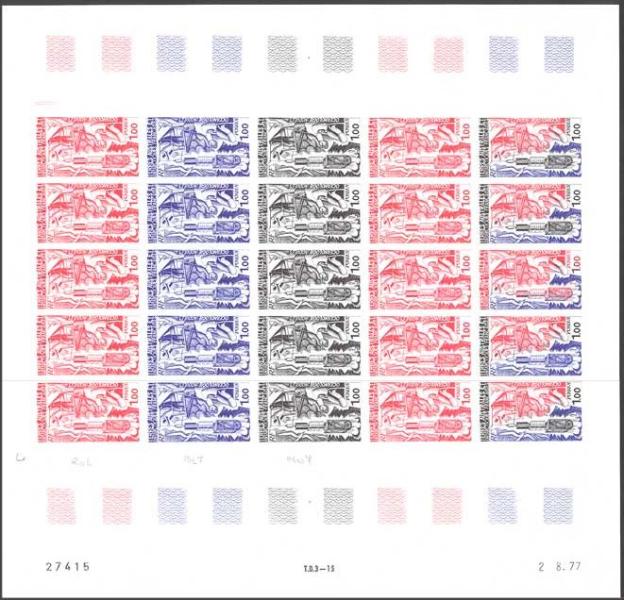 FSAT_1977_Yvert_70-Scott_71_full_sheet
