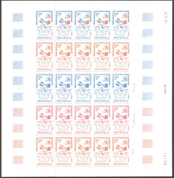 FSAT_1977_Yvert_73-Scott_76_full_sheet
