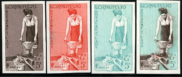 Laos_1957_Yvert_41-Scott_38_different_colors_b