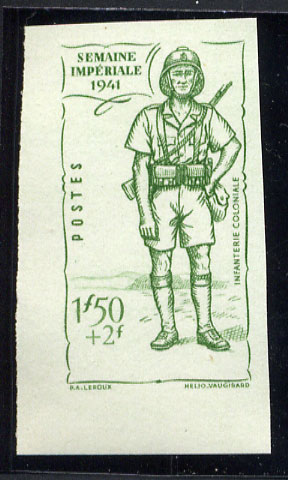 Fr_Equat_Africa_1941_Yvert_88a-Scott_76_unissued_1f50_+_2f_Empire_green_ESS