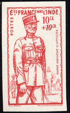 Fr_India_1941_Yvert_123a-Scott_unissued_10ca_+_10ca_Empire_red_a_ESS