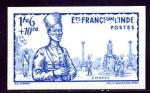 Fr_India_1941_Yvert_125a-Scott_unissued_1fa6ca_+_10ca_Empire_blue_b_ESS