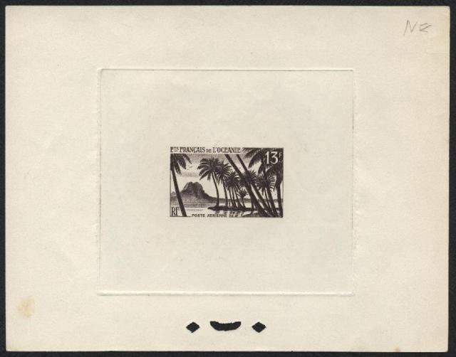 Polinesia_Oceanie_1955_Yvert_PA32a-Scott_C23_unadopted_small-size_palms_sepia_a_ATP