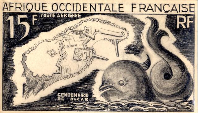 Fr_West_Africa_1947_Yvert_PA22a-Scott_C22_unadopted_Port_de_Goree_MAQ