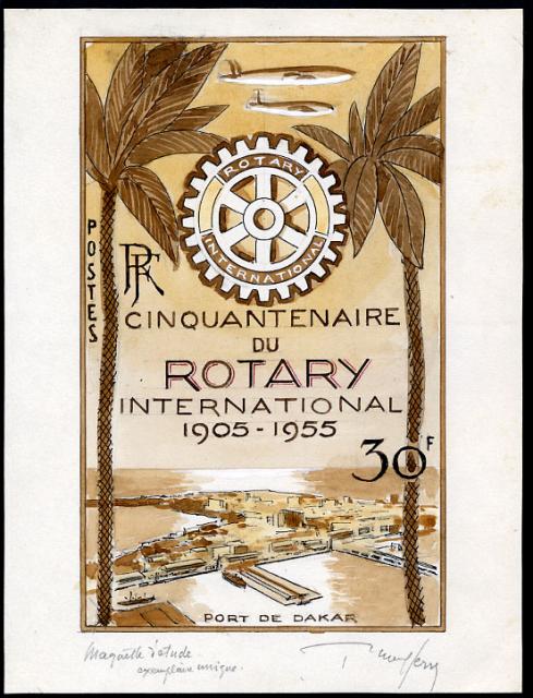 Fr_West_Africa_1955_Yvert_53d-Scott_64_unadopted_30f_Rotary_International_MAQ