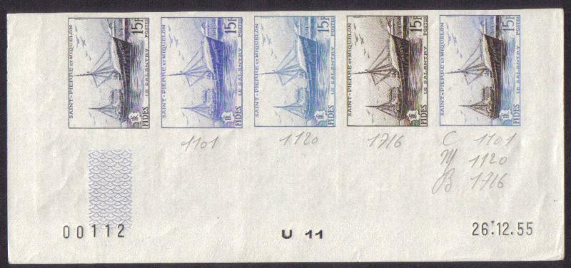 St_Pierre_1955_Yvert_352-Scott_350_five_m