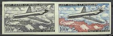 St_Pierre_1957_Yvert_PA25-Scott_C22_pair_a