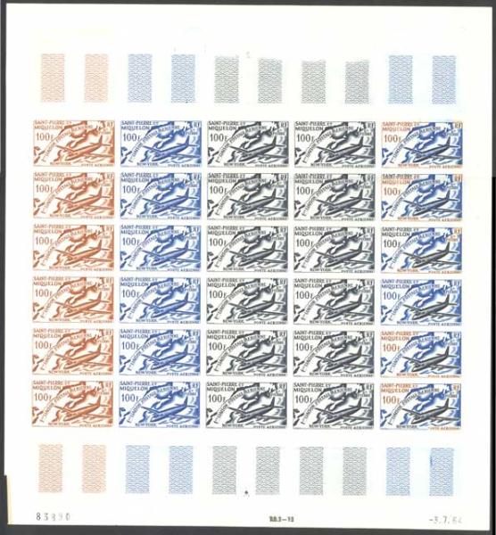 St_Pierre_1964_Yvert_PA31-Scott_C28_full_sheet