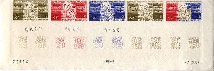 St_Pierre_1967_Yvert_PA38-Scott_C35_five_b