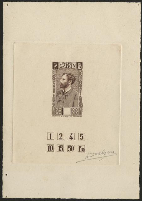 Gabon_1932_Yvert_133a-Scott_unissued_in_TD_de_Brazza_etat_dark-brown_b_AP