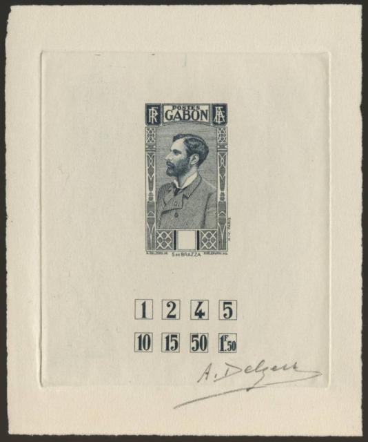 Gabon_1932_Yvert_133a-Scott_unissued_in_TD_de_Brazza_etat_deep-blue_a_AP