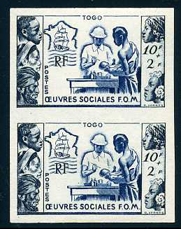 Togo_1950_Yvert_254-Scott_B11_pair_a