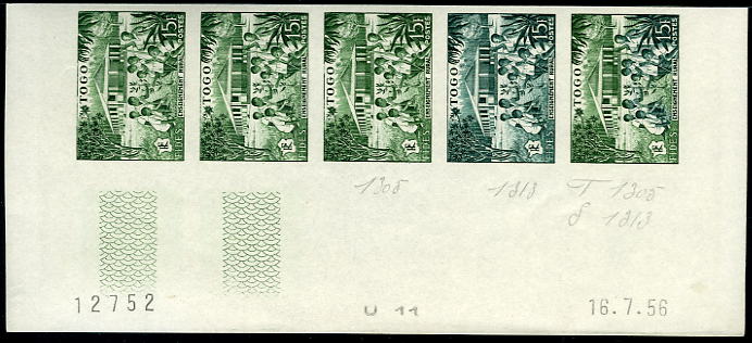 Togo_1956_Yvert_259-Scott_331_five_b