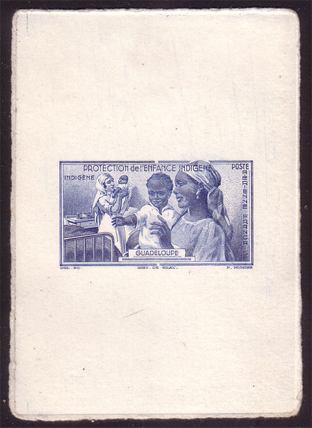 Guadeloupe_1942_Yvert_PA1a-Scott_CB1_unadopted_protection_enfance_indigene_etat_blue_c_AP