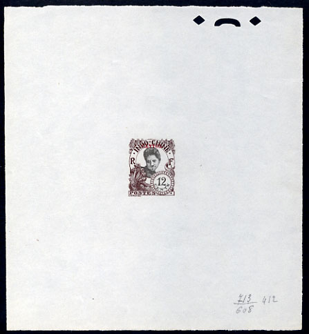 Indochina_Canton_1922_Yvert-Scott_unissued_red_overprint_412_brown_713_+_black_608_typo_CP