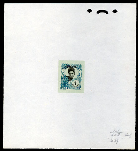 Indochina_Pakhoi_1922_Yvert_115a-Scott_unissued_black_overprint_604_blue_301_+_black_608_background_2029_typo_CP