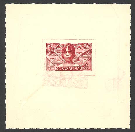 Madagascar_1936_Yvert_166a-Scott_unissued_in_TD_woman_head_etat_red_AP