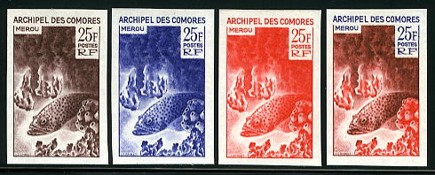 Comores_1965_Yvert_38-Scott_66_different_colors