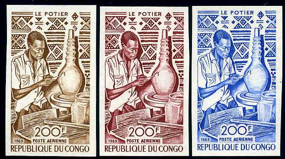 Congo_1970_Yvert_PA89-Scott_C88_different_colors