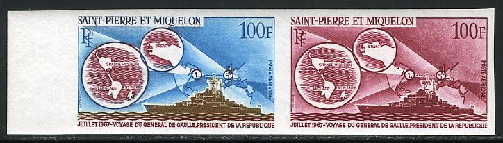 St_Pierre_1967_Yvert_PA39-Scott_C36_pair
