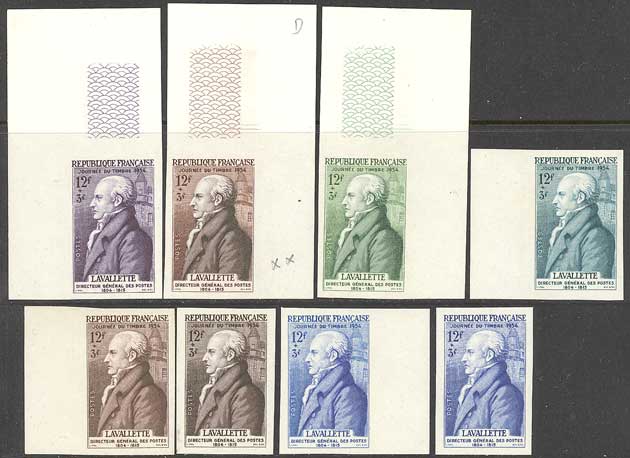 France_1954_Yvert_969-Scott_B284_different_colors
