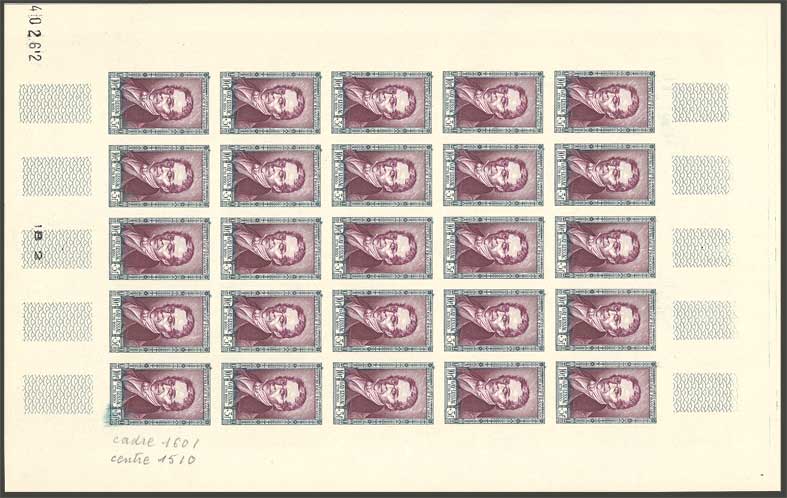 France_1951_Yvert_893-Scott_B260_full_sheet