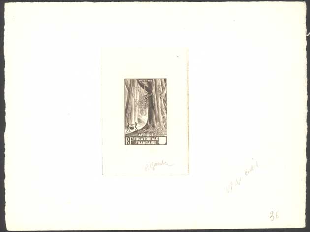 Fr_Equat_Africa_1947_Yvert_217a-Scott_175_unadopted_without_accent_trees_etat_dark-brown