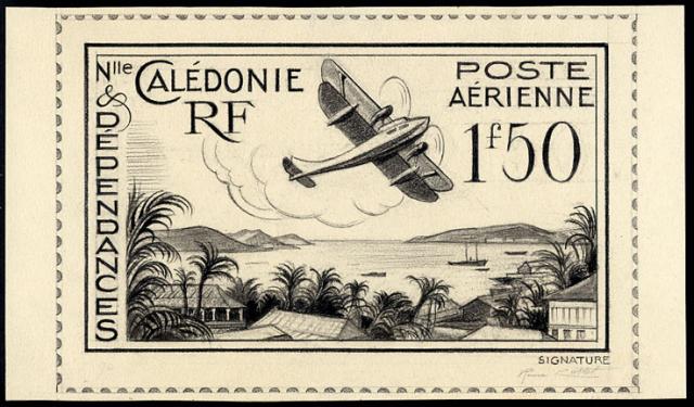 N_Caledonia_1938_Yvert_PA29a-Scott_C1_unadopted_1f50_seaplane_MAQ