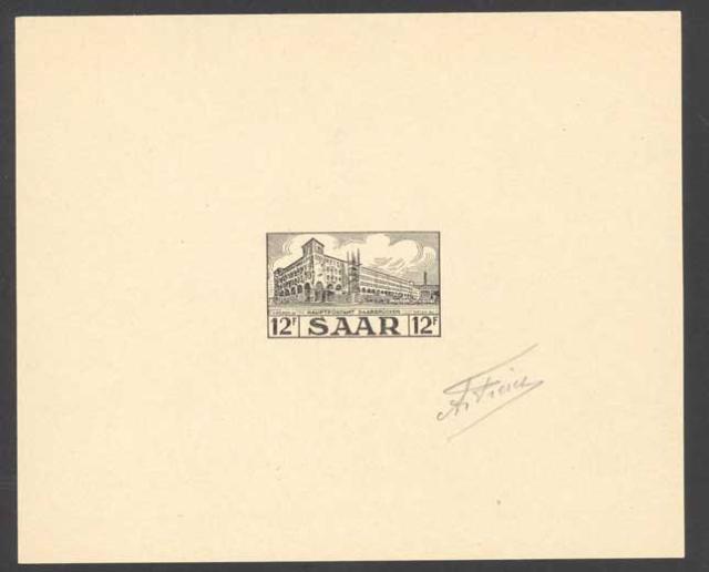 Saar_1952_Yvert_312-Scott_239_unissued_in_typo_Sarrebruck_poste_sepia_a_typo_AP