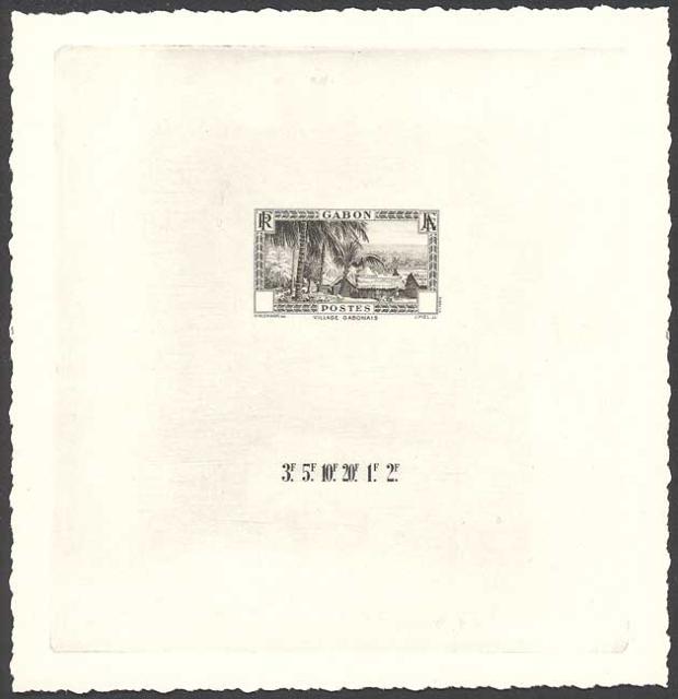 Gabon_1932_Yvert_140A-Scott_unissued_in_TD_village_etat_black_ab_AP