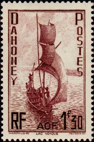 Dahomey_1941_Yvert_133-Scott_1f30_Lac_Nokoue_IS