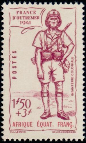 Fr_Equat_Africa_1941_Yvert_88-Scott_76_1f50_+_3f_Empire_IS