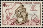 Fr_West_Africa_1954_Yvert_49-Scott_60_25f_hunting_and_fishing_IS