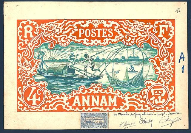 Indochine_1927_Yvert_146a-Scott_unadopted_4c_fishing_MAQ