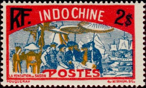 Indochine_1927_Yvert_146-Scott_2$_boats_IS