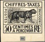 Indochine_1927_Yvert_Taxe_55a-Scott_unadopted_50c_tiger_MAQ
