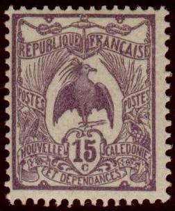 N_Caledonia_1905_Yvert_93-Scott_Cagou_bird_IS