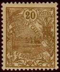 N_Caledonia_1905_Yvert_94-Scott_20c_pirogue_typo_IS
