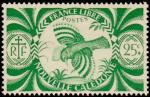 N_Caledonia_1943_Yvert_232-Scott_25c_France_Libre_Cagou_bird_IS