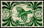 N_Caledonia_1943_Yvert_243-Scott_20f_Cagou_bird_IS