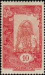 Somali_Coast_1915_Yvert_87-Scott_10c_native_woman_typo_IS
