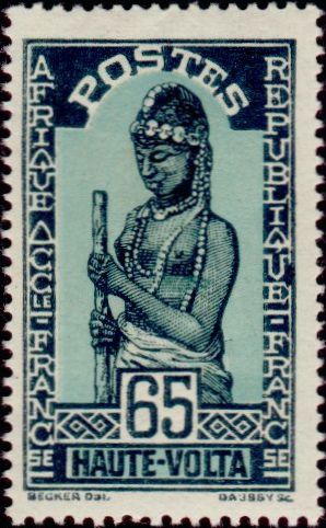 Upper_Volta_1928_Yvert_55-Scott_55_unissued_65c_native_woman_typo_IS