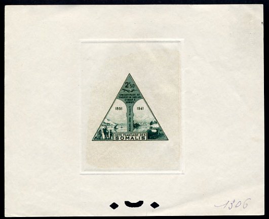 Somali_Coast_1943_Yvert_PA11a-Scott_C5_unissued_2f50_Capital_removal_green_1306_CP